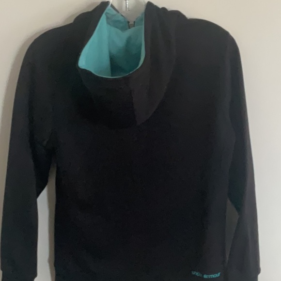 Under Armour Black Hoodie with Teal Logo - Picture 2 of 3